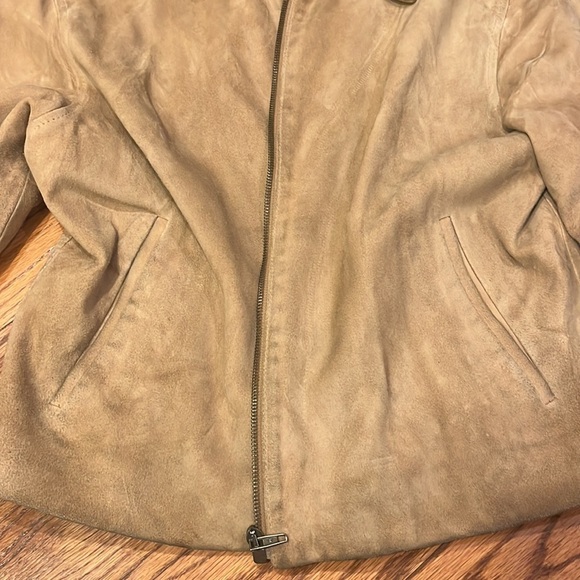 Industria Woman’s Tan Leather Jacket Size EU 42 - Picture 3 of 6
